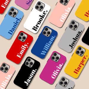 Gepersonaliseerde naam iPhone-hoesje, logo aangepaste naam iPhone-hoesje voor iPhone 15 14 13 12 11 Pro Max Plus mini-hoesje, hoesje voor mobieltje met aangepast script