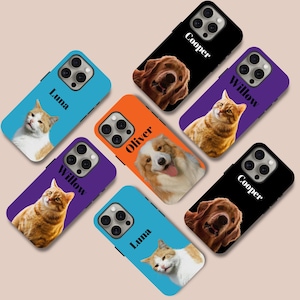 Custom Pet Photo Phone Case, Personalized Dog Name Case for iPhone, Custom Cat Phone Case Cute Gift for Pet Lovers, Pet Memorial Gift Case