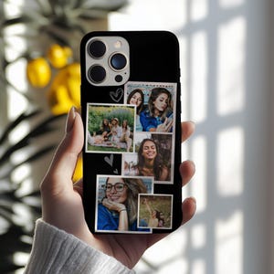 Custom Photo iPhone Case, Customizable Collage Picture Phone Cover, Personalized iPhone 16 15 14 13 12 11 Pro Max Plus Case, Gift for Bestie