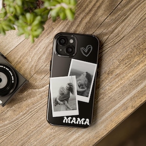 Anpassat fotokollage iPhone-skal, personligt mamma-bildskal, minnesgåva