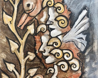 Seahorse.Acrylic Paint. Mixed Mefia on Canvas.