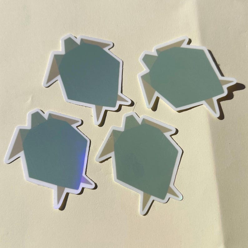 Turtle Origami Sticker holographic Vinyl Sticker Water Resistant