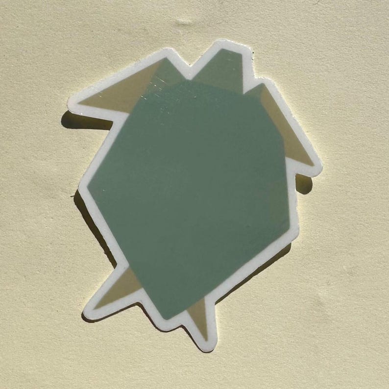 Turtle Origami Sticker holographic Vinyl Sticker Water Resistant