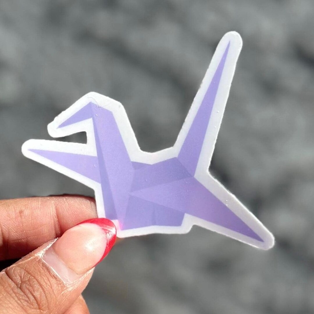 Holographic Crane Origami Sticker: Water-resistant Vinyl Decal - Etsy