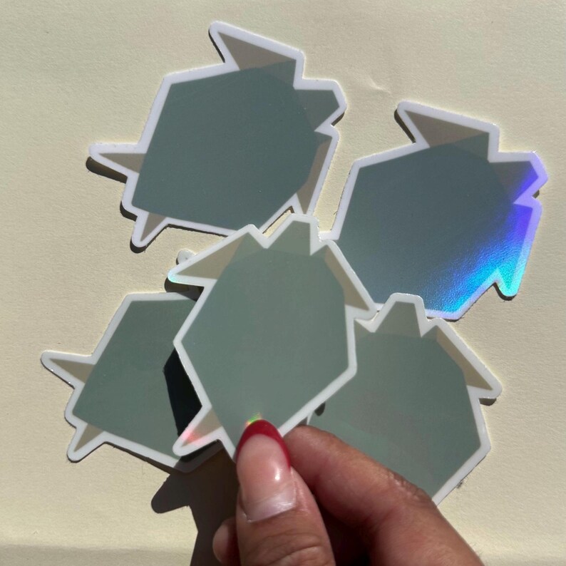 Turtle Origami Sticker holographic Vinyl Sticker Water Resistant