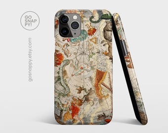 Custodia CELESTIAL MAP per iPhone 17 16 15 14 13 • Mappa astronomica vintage per Galaxy S25 S24 S23 Pixel 9 8 Pro • Cielo notturno con stelle dello zodiaco