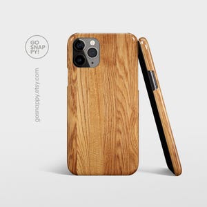 Skal i oljebehandlat ekträ för iPhone 17 16 15 14 13 • Tryckt träådringseffekt för Galaxy S25 S24 S23 Pixel 9 8 Pro • Skal med trädkonst
