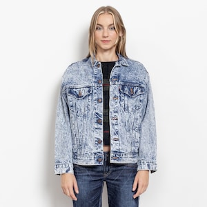 Vintage Levi&#39;s Acid Wash Denim Jacket: 90s Trucker Style, Small/XS