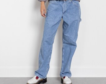 WIDE LEG BAGGY Carpenter Jeans Painter Pants Denim Blue