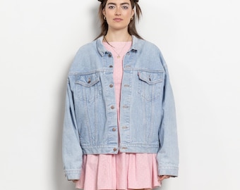 Chaqueta vaquera Levi's, estilo vintage, azul claro, corte holgado, talla grande para mujer / XL