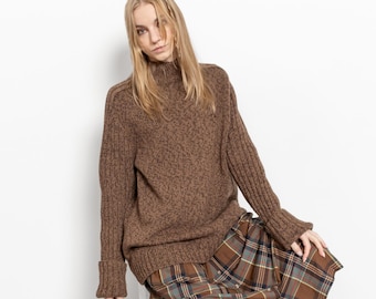 BROWN WOOL TURTLENECK Jumper Sweater Timberland / Large Xl Extra Large