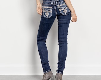 Y2K Low Rise Skinny Jeans - Rock Revival, Größe 27