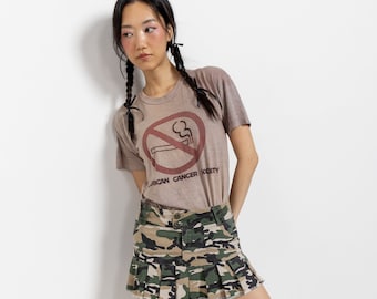 Y2K CAMO SKIRT Camouflage Vintage Mini Pleated Low Rise 2000's / Small