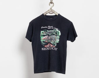 COUNTRY ROADS KENTUCKY T-Shirt Vintage Soft Thin Faded Graphic Tees Take Me Home Dirt Roads / Small Medium