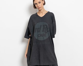 HARD ROCK CAFE Big Long T-Shirt Vintage Tees Black / Xl