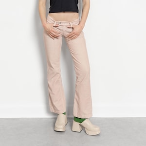 PINK CORDUROY FLARES Low Rise Y2K Rose Bell Bottoms Vintage Western / 26 / Size 4