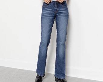 Vaqueros acampanados de tiro bajo Parasuco Y2K, denim descolorido, talla 4/5