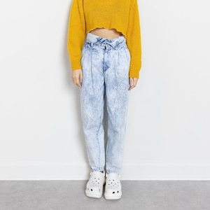 ACID WASH BAGGY high waist wild Jeans women Small vintage 80&#39;s / 26 Inch Waist / Size 4