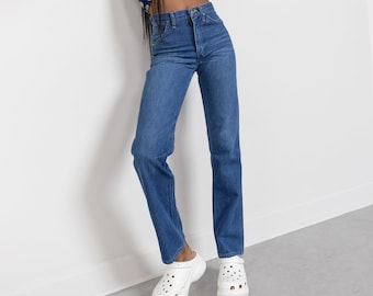 Jeans Wrangler vintage anni '70, vita alta, vestibilità boyfriend, taglia XS