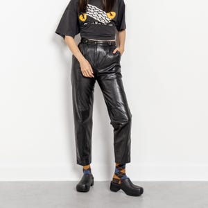 Vintage 90s Leather Trousers, Biker Pants (Size 3/4)