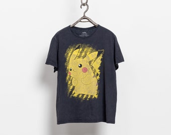 PIKACHU POKEMON T-SHIRT Official Tee Oversize Baggy Yellow Crew Neck / Large Xl Extra