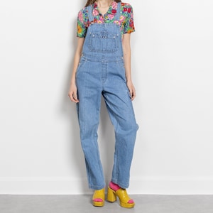 VINTAGE DENIM OVERALLS Baggy Jean Dungarees Cargo Pockets / Small