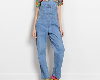 VINTAGE JEANS OVERALLER Baggy Jeans Dungarees Cargobyxor / Liten