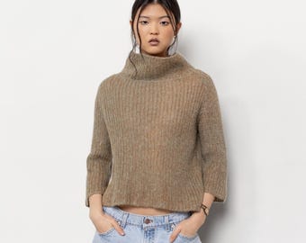 Sheer Mohair Sweater Cropped Jumper Sheer / Medium Small