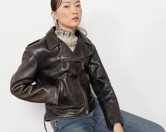 Vintage 90s Black Gap Leather Jacket - Etsy