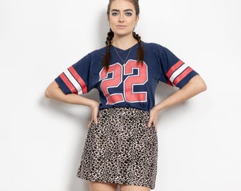 Vintage 90s Leopard Faux Fur Mini Skirt, High Waist / 28 29 Waist