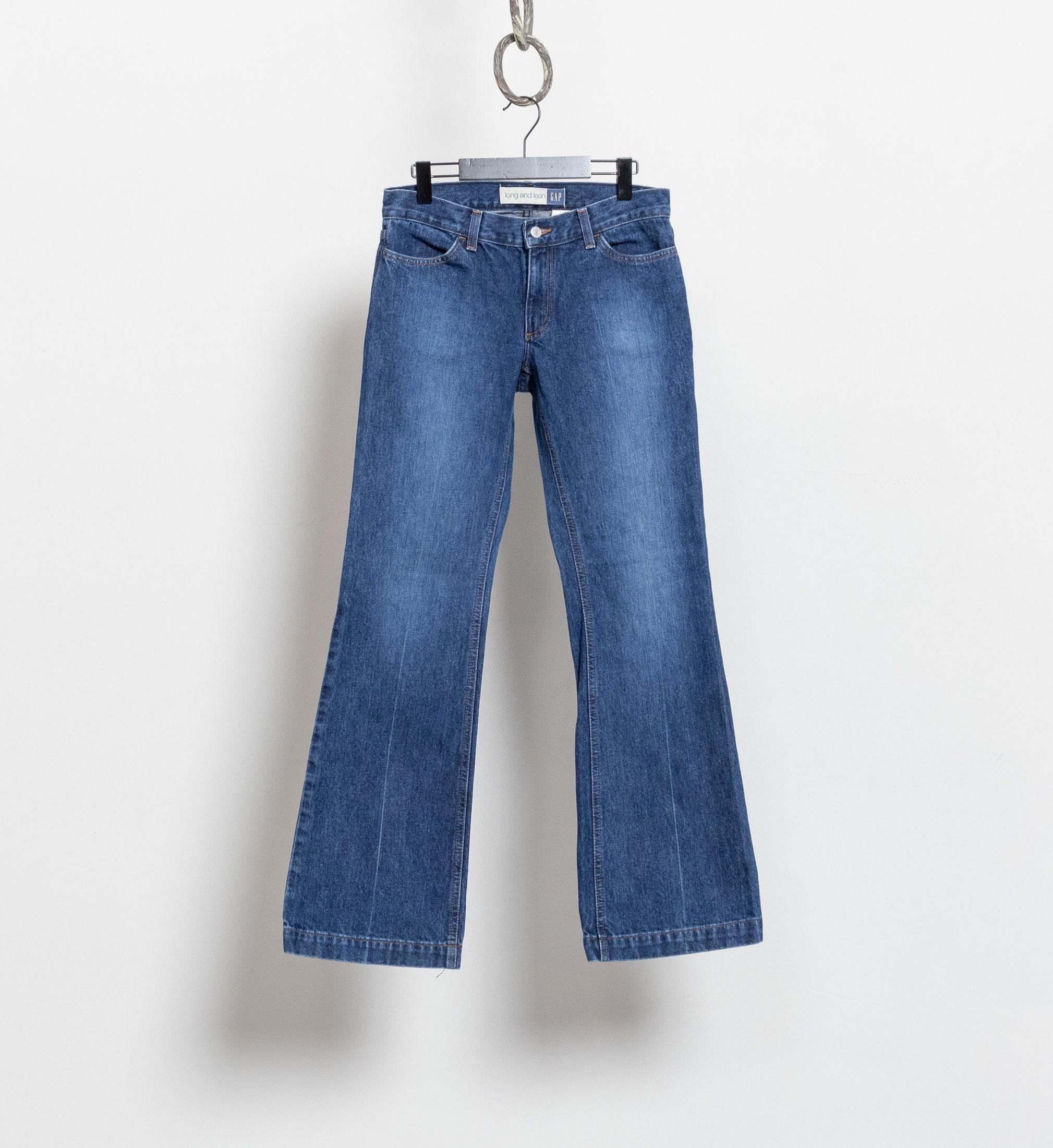 Y2K Low Rise Flare Jeans: Vintage GAP Dark Wash Denim / 38 Inch