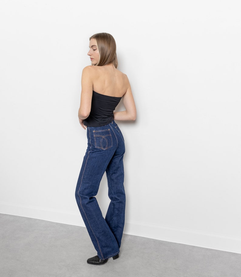 INDIGO JEANS HONG Kong 90's Straight Leg Extra Long Vintage Non Stretch Denim / 24 Inch Hips / Size 0 1 image 9