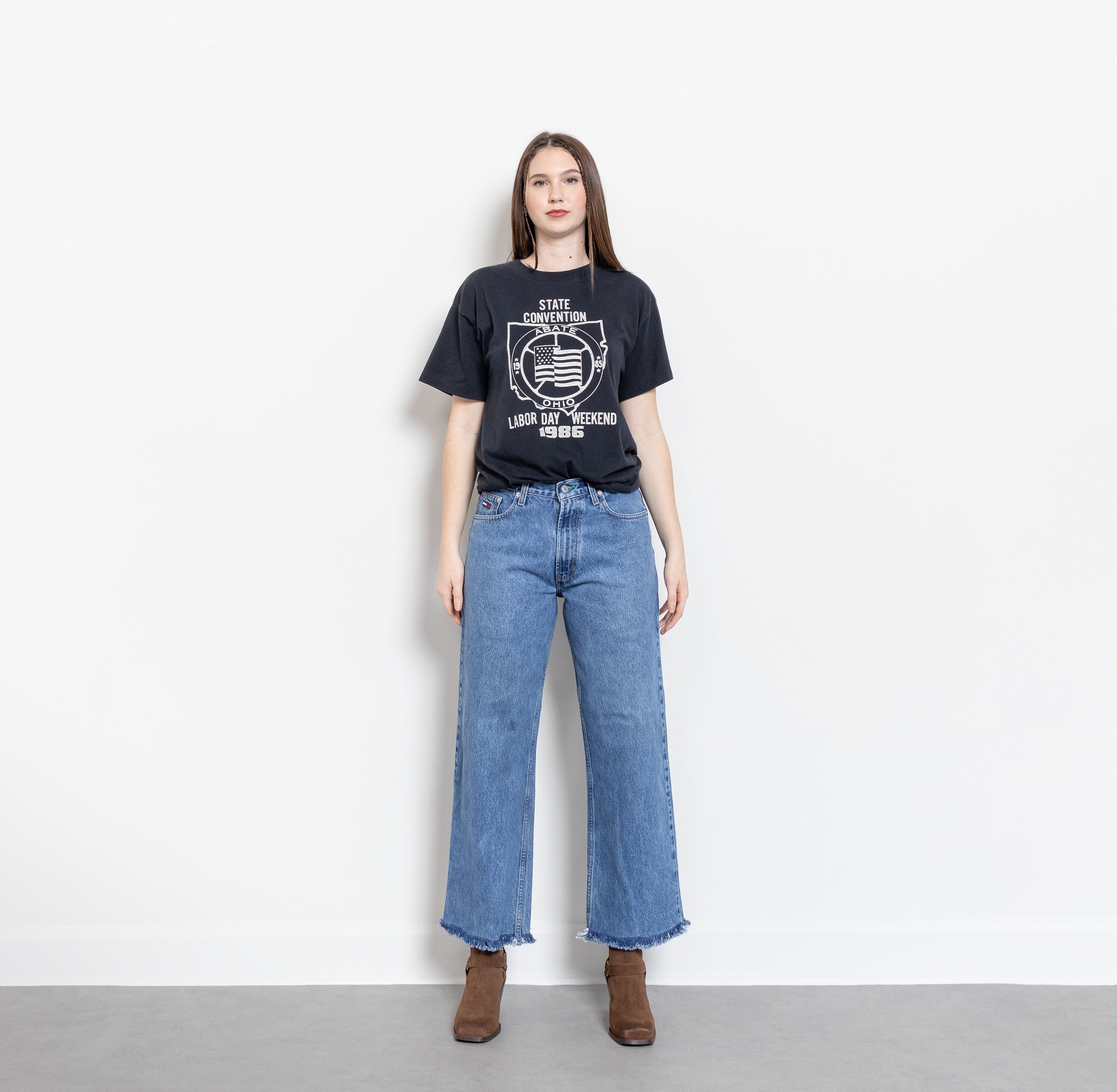 Frayed Hem Jeans -  Canada