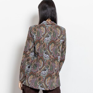 WOVEN BLAZER Vintage Woven Cotton Tapestry Jacket Coat 70''s Classic / Small Medium image 10