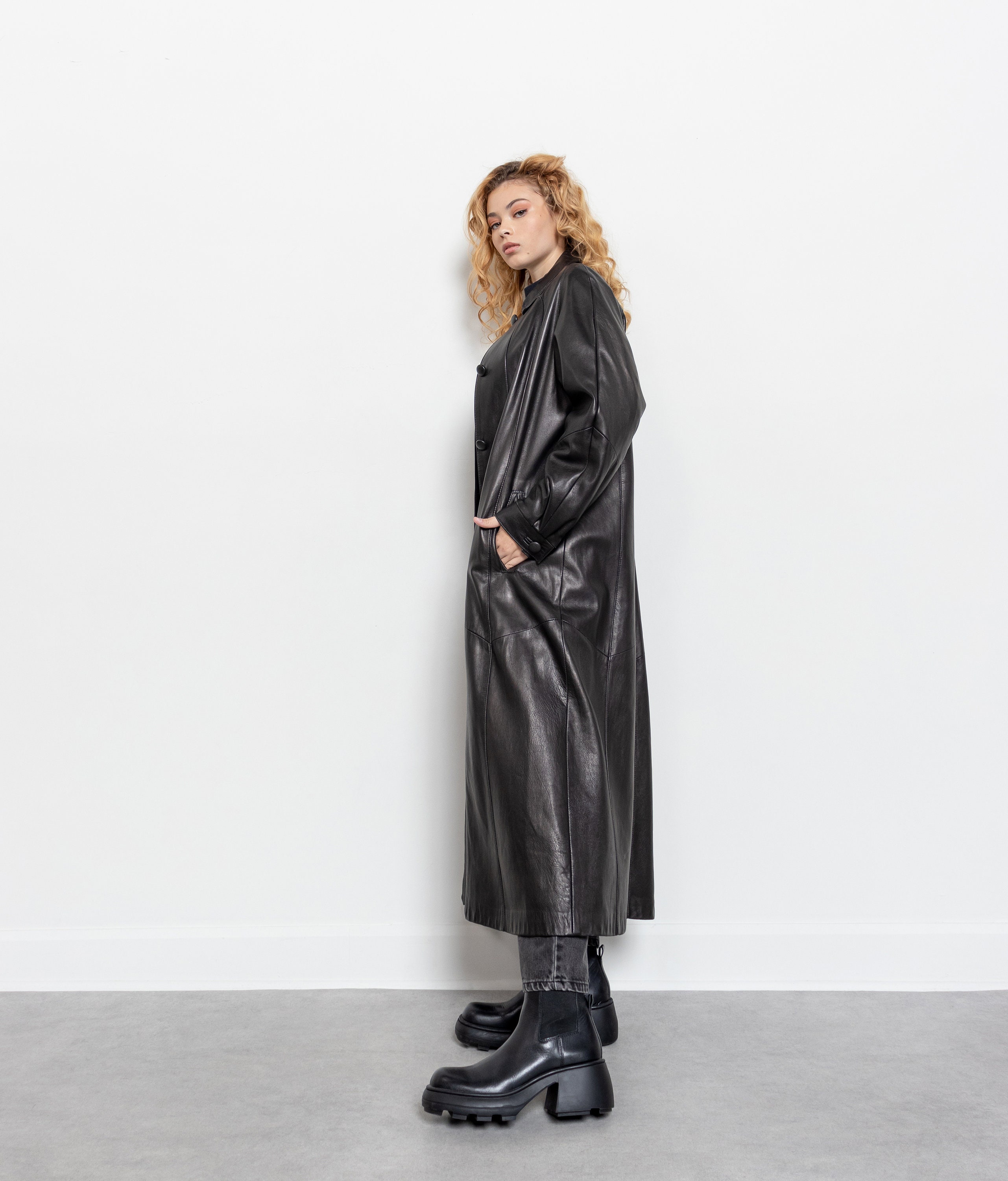 Leather Swing Coat - Etsy UK