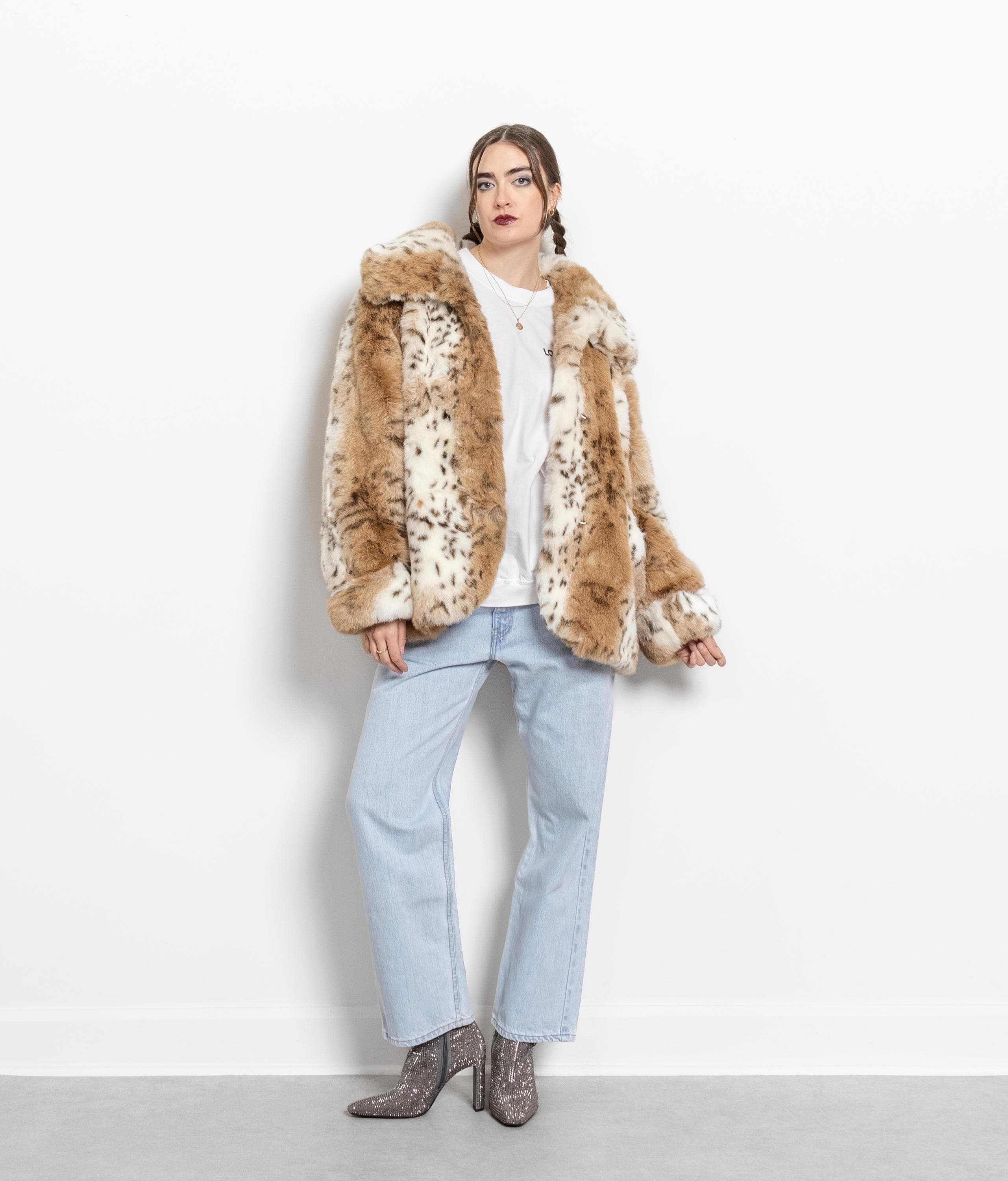Vintage Leopard Faux Fur Coat: 90s Midi Jacket, Oversized Large - Etsy