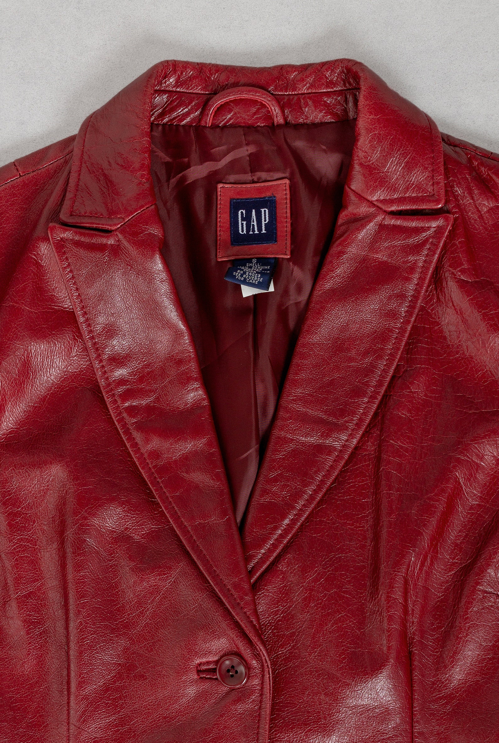 RED LEATHER BLAZER Vintage Gap Light Jacket Coat Woman | Etsy