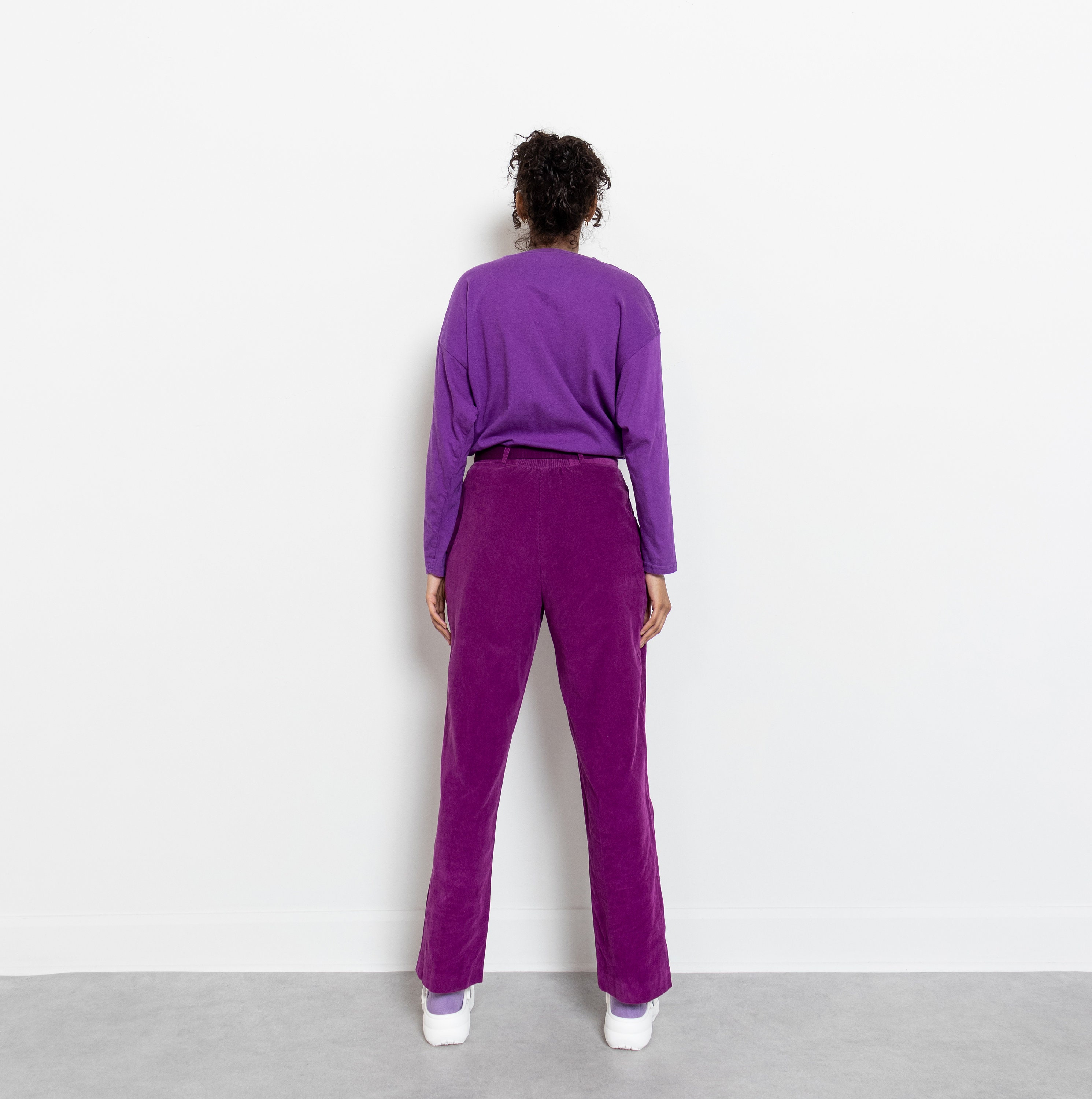 WIDE LEG Magenta CORDUROY Cord Trousers 