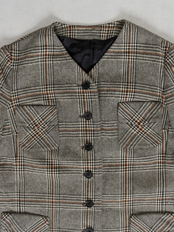 WOOL BLAZER STRUCTURED jacket houndstooth coat vi… - image 9