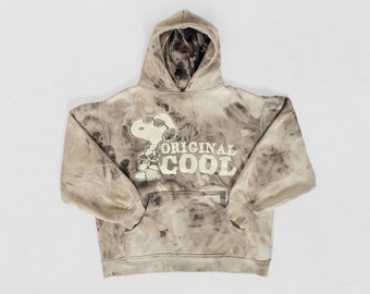 original cool TIE DYE SNOOPY hoody sweatshirt vintage bleached pullover sportswear Hooded / Medium