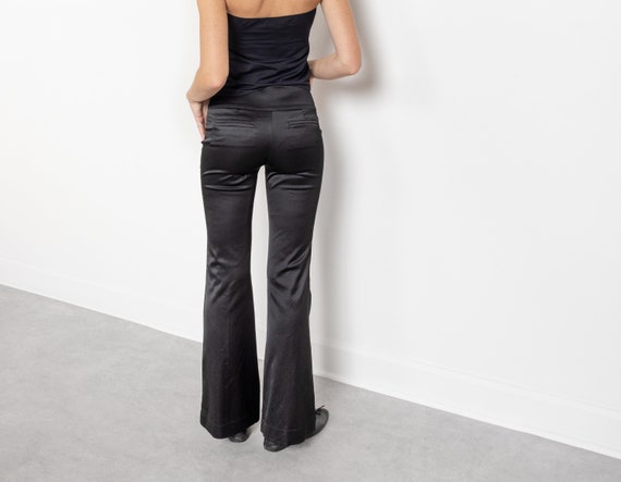 Pantalon satin noir brillant femme new arrivals
