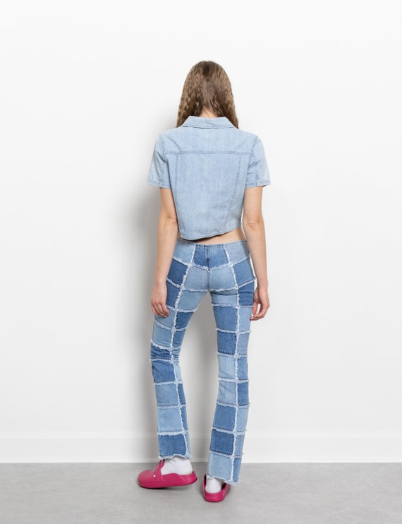 Zana Di PATCHWORK LOW RISE Y2K Jeans vintage wome… - image 5