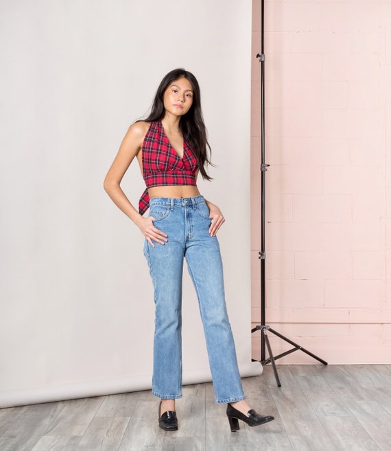 90s crop top and overalls