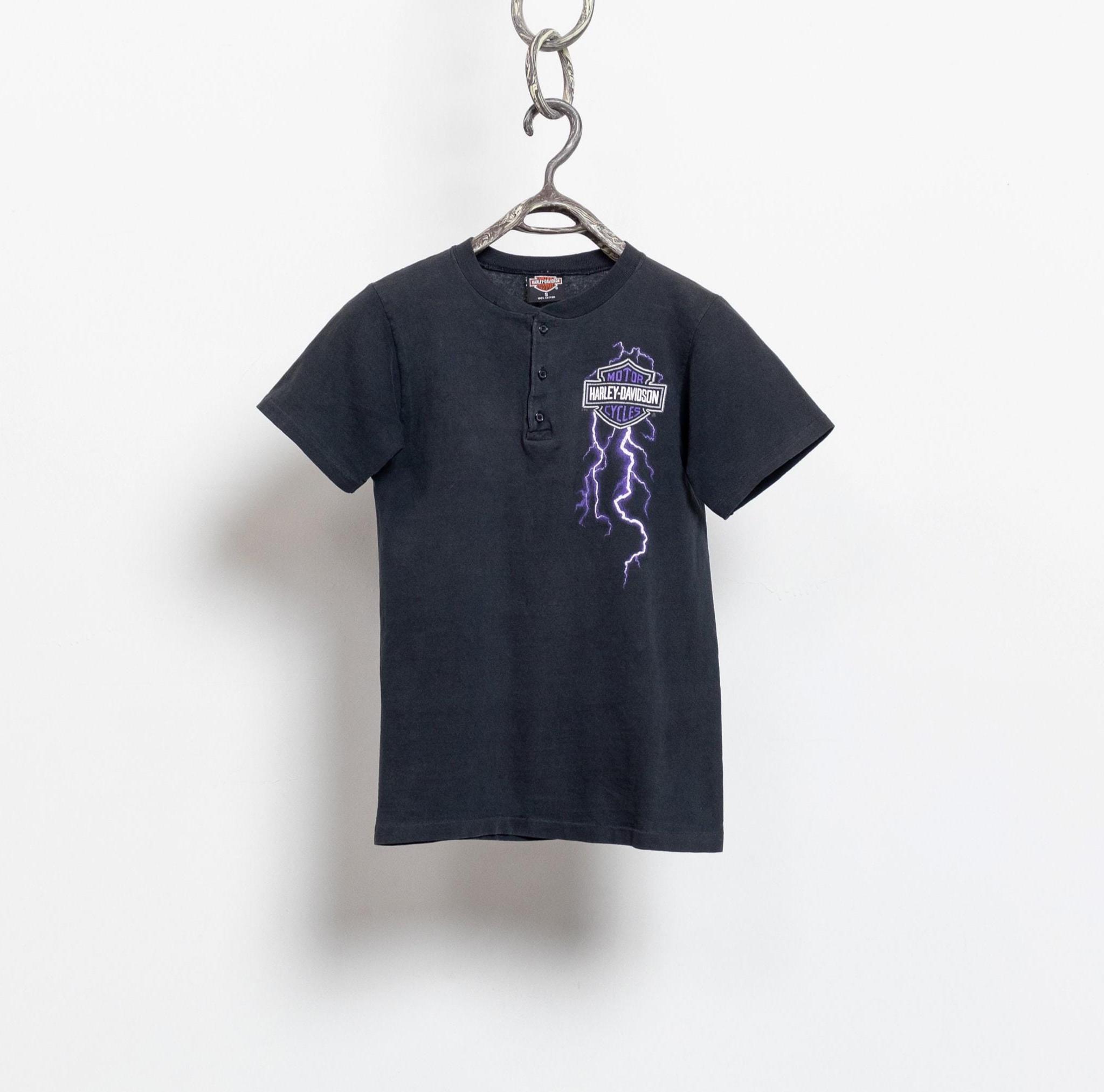 Vintage Harley Davidson Tee: West Los Angeles, Purple Lightning
