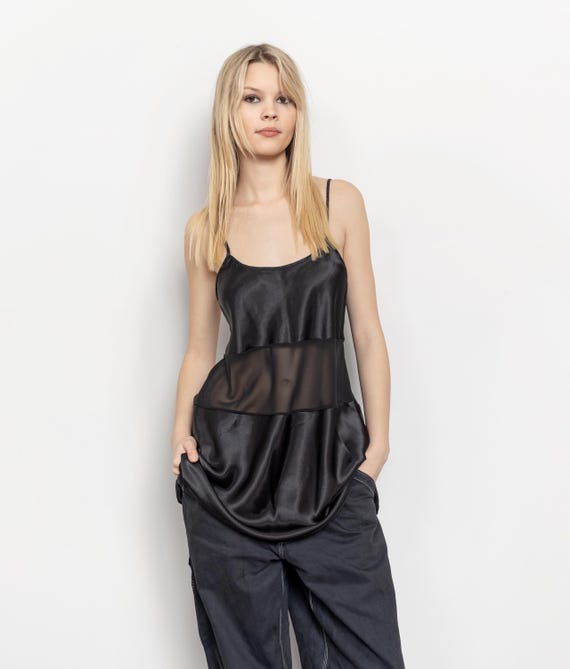 sheer slip dress mini Buy Tease Sheer Stripe Lace-Trim Mini Slip Dress, Black - Order Slips online