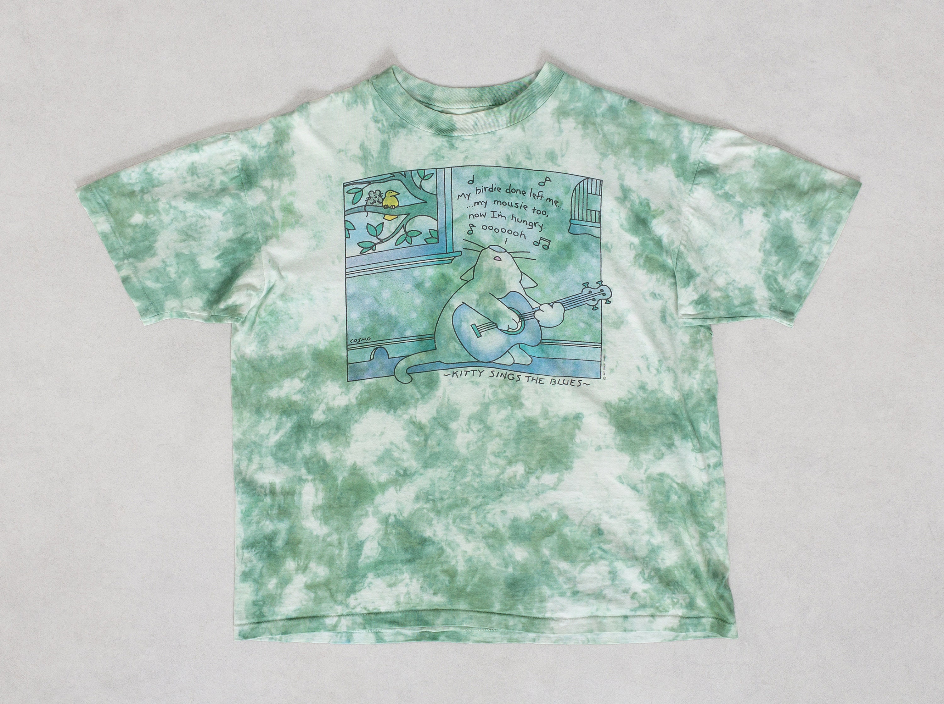 CAT TIE DYE Tee Vintage Graphic T-shirt 