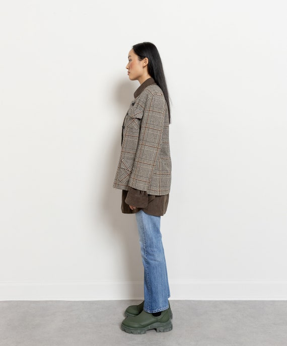 WOOL BLAZER STRUCTURED jacket houndstooth coat vi… - image 7