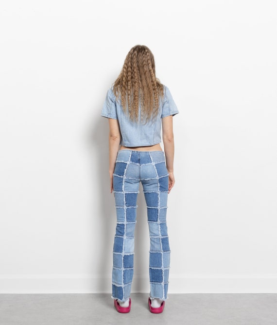 Zana Di PATCHWORK LOW RISE Y2K Jeans vintage wome… - image 4