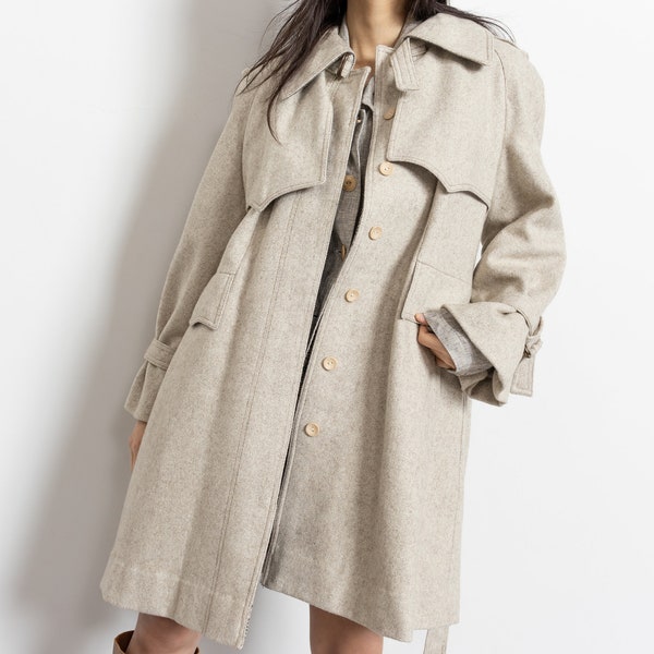 Wool Trench Coat - Etsy