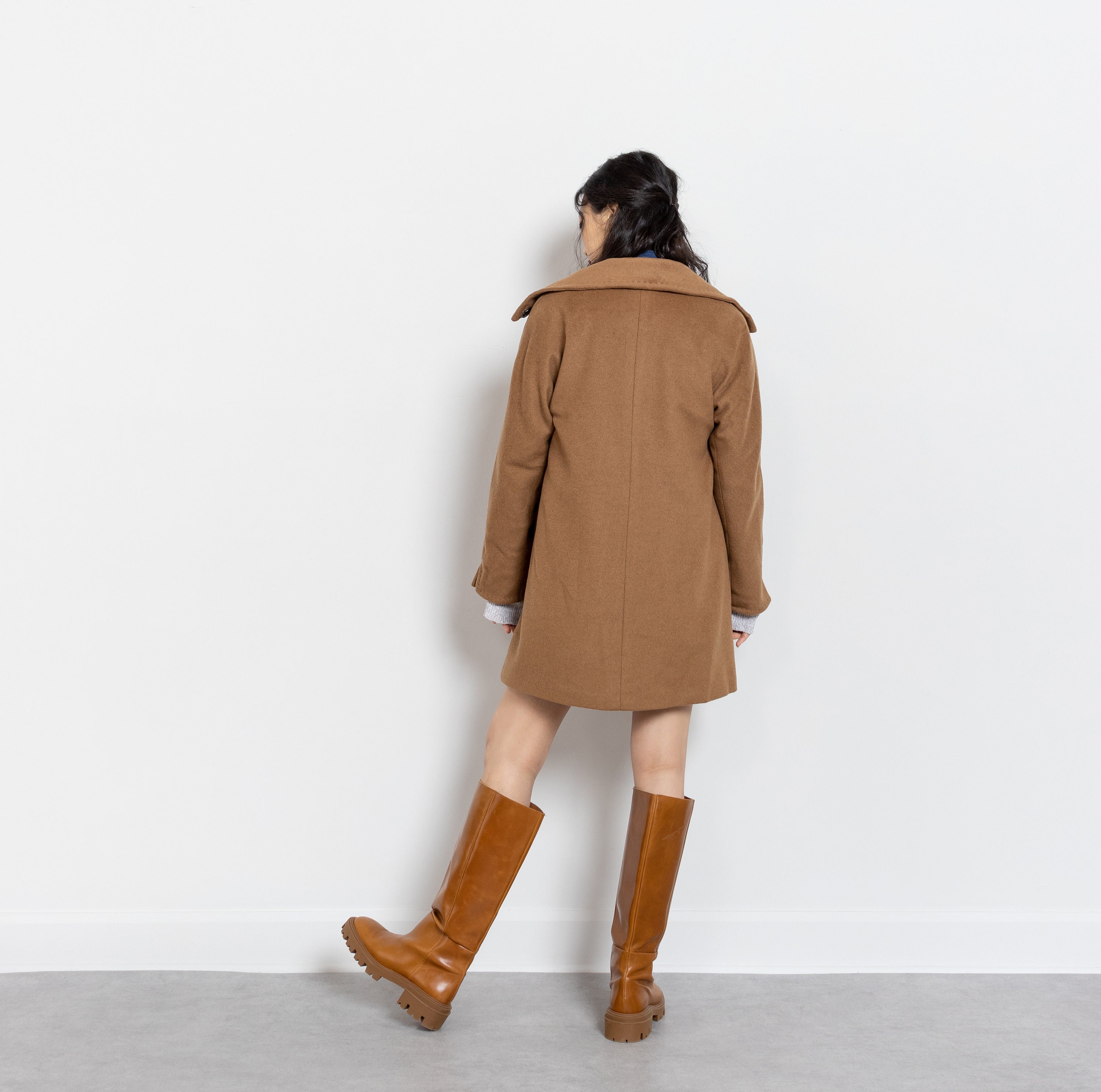 Ellen Tracy CAMEL BROWN WOOL Coat 